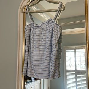 LAKE blue stripe pajama top